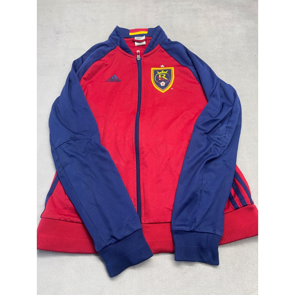 Adidas Real Salt Lake MLS Track Jacket Red Navy Blue Full Zip Mens Small